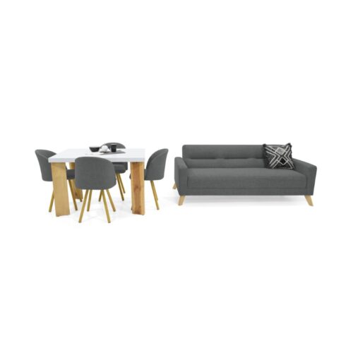 Combo Sofá Cama Sion con Set de Comedor Sevilla 4P