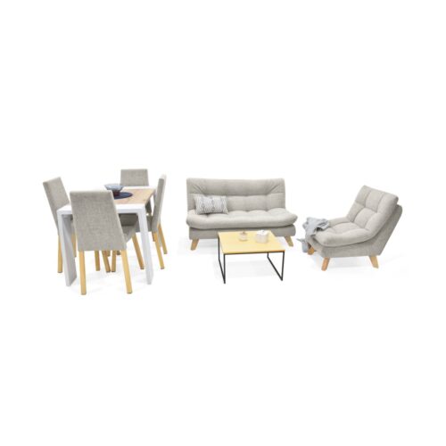 Combo Sala Toulouse con Set de Comedor Chicago 4P y Sillas Viena