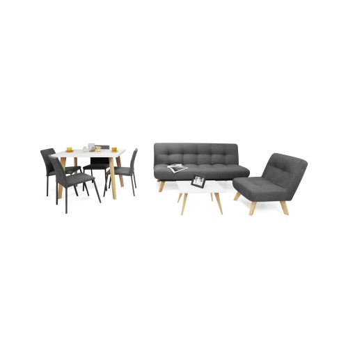 Combo Sala Porto + Comedor Lugo Matiz con 4 Sillas Lugo