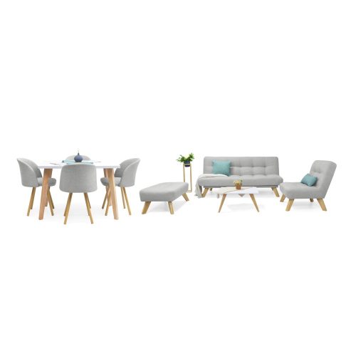 Combo Sala Porto y Set de Comedor Lugo Matiz 4P Sillas Sevilla
