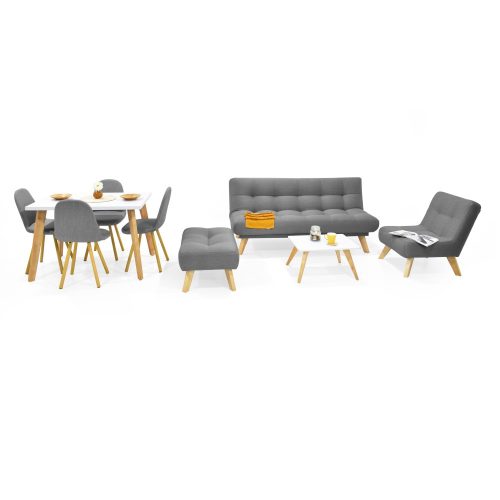 Combo Sala Porto con Set de Comedor Lugo Matiz 4P