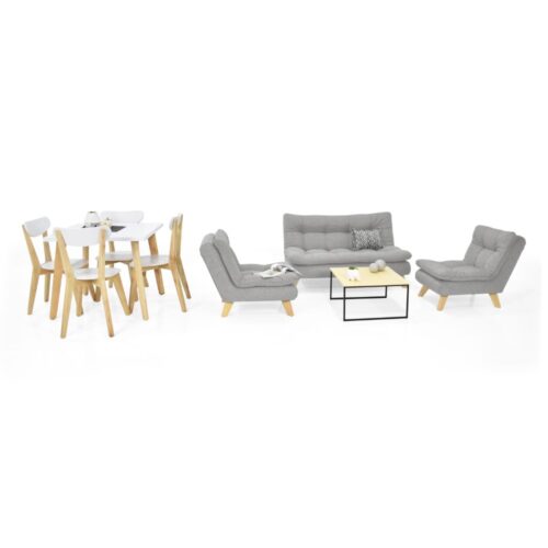 Combo Sala Toulouse con Set de Comedor Tiza 4P y Sillas Sidney