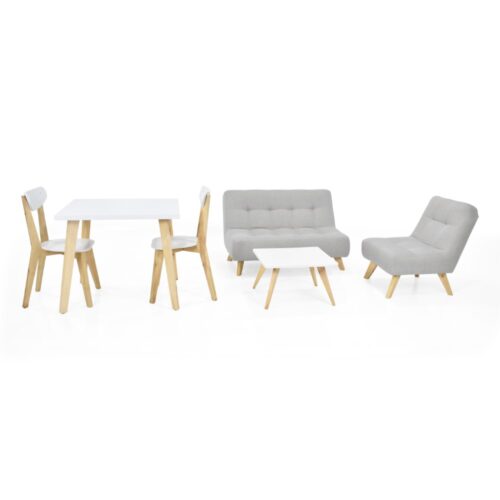 Combo Sala Navara Porto con Set de Comedor Tiza 2P