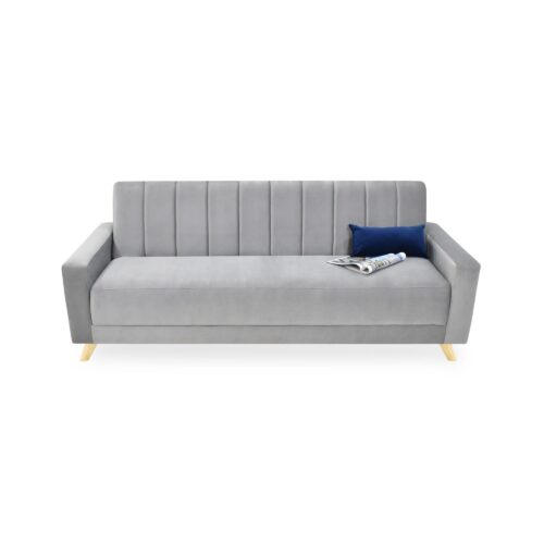 Sofa Cama Dominic 206x90x80 cm Reclinable 3 Posiciones Plata - Entrega Rapida
