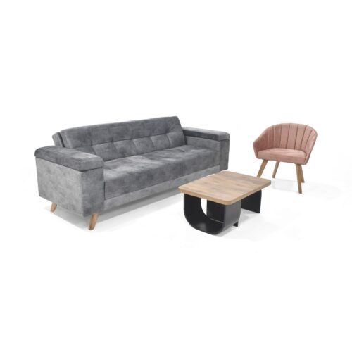 Sala con Sofa Cama Moretto + Poltrona Shanghai y Mesa Centro Ark