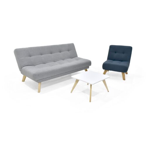 Sala con Sofa Cama Reclinable Porto + Poltrona y Mesa de Centro Nova