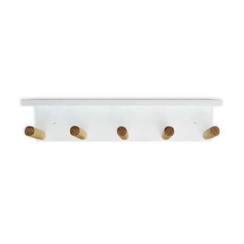 Perchero de Pared White 60x12x14 con Repisa en Madera Pino