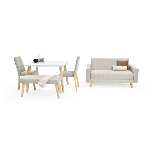 Combo Sofá Baru con Set de Comedor Lugo Matiz 4P y Sillas con Butaco